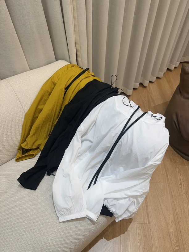 UM526韩系撞色拉链薄薄防晒外套2025夏季新款防晒外套