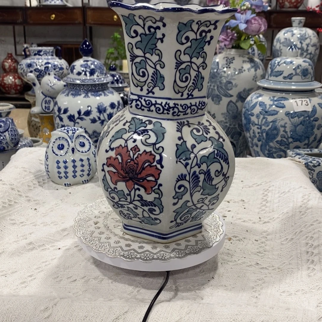 【闪购商品】摆件六边形花瓶摆件……高度28