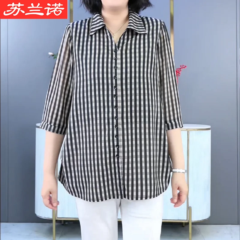 夏季中年条纹衬衫ZB5901