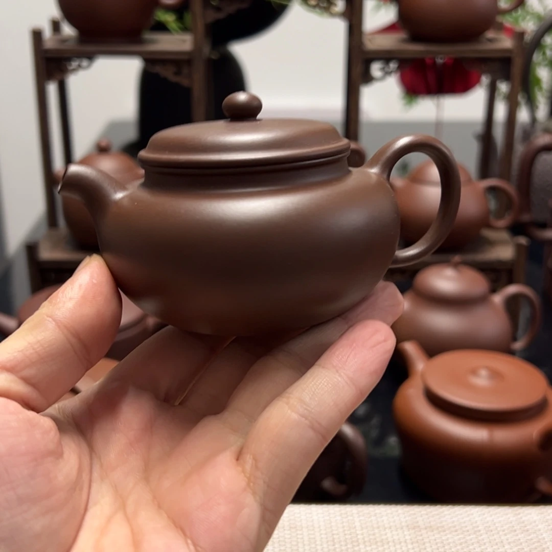茶壶紫砂精工半手老紫泥仿古150cc