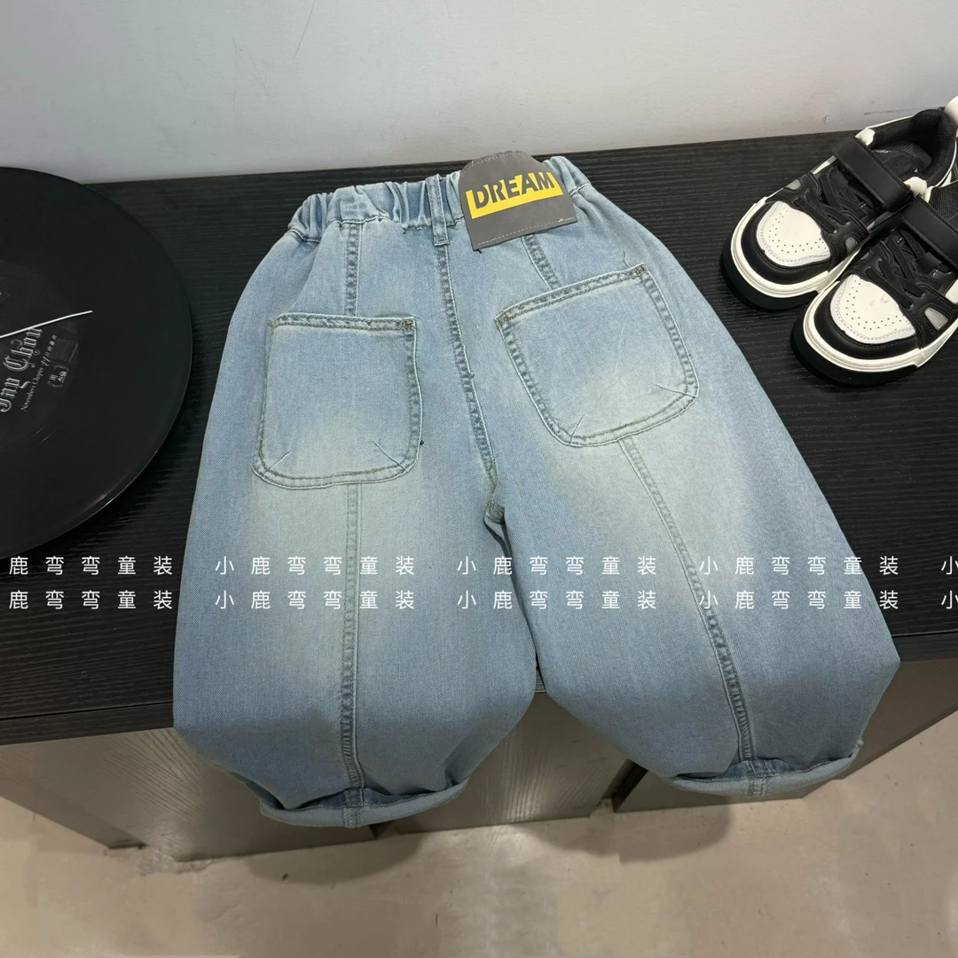 【夏】X2503夏季儿童薄款后腰DREAM牛仔裤