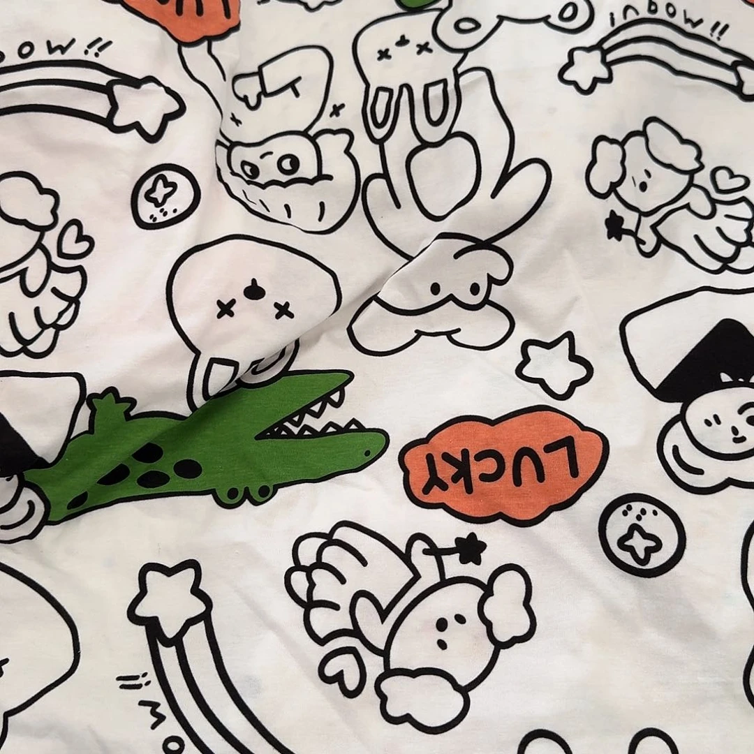 棉822号纯棉卡通花布两米