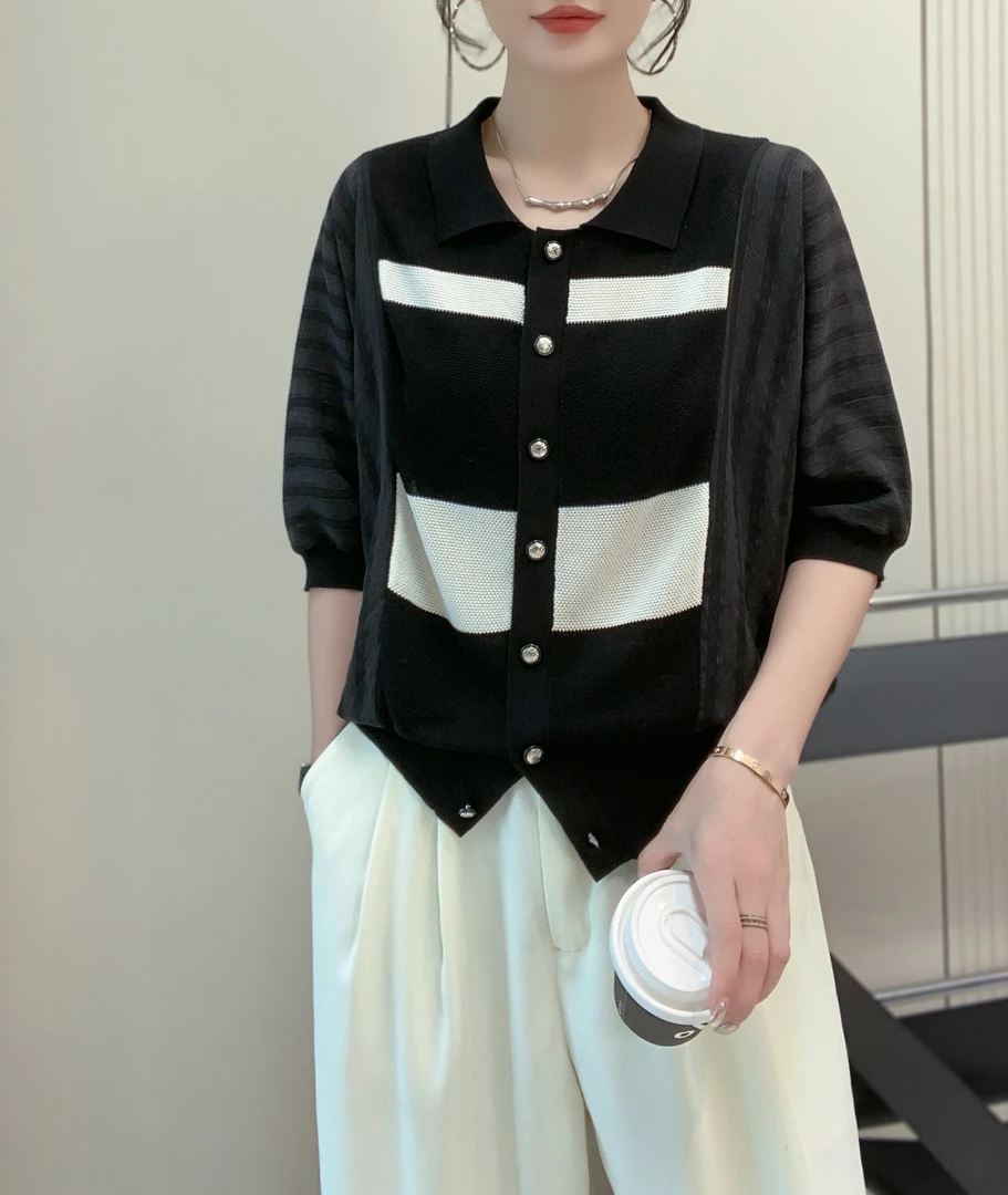 荟敏轻奢12085短袖针织衫