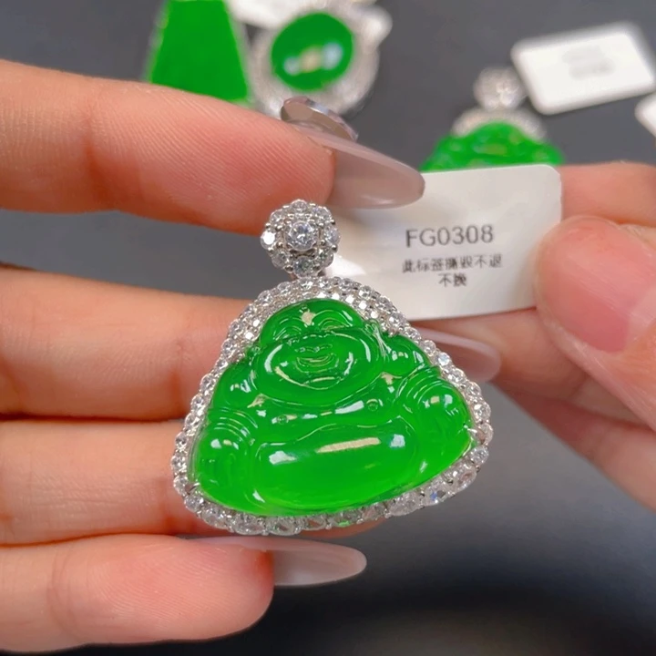 【闪购商品】翡翠银S925镶嵌颈饰翡翠