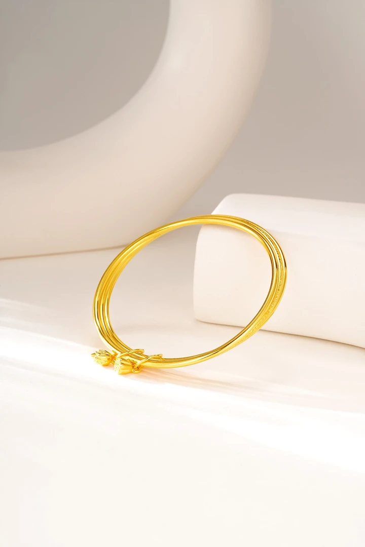 足银手镯 银铸金 三生三世 手镯 轻奢气质时尚百搭小众光面ins