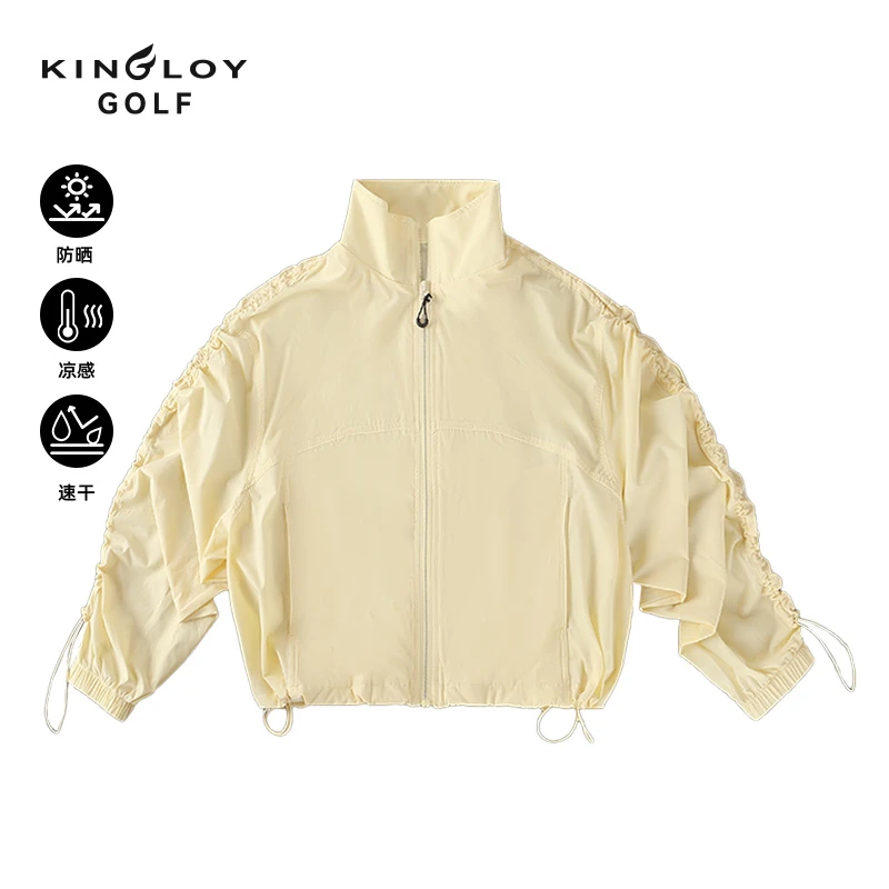 KINGLOY高尔夫女装立领防晒夹克2025新款多色抽绳速干凉感外套215