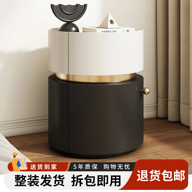 设计师创意床头柜卧室意式极简奶油风床边柜小户型收纳柜沙发边几