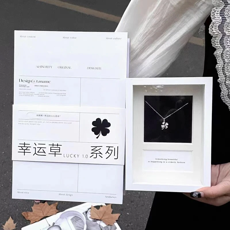 链子925银 四叶草幸运草项链吊坠时尚百搭设计生日礼物送女生女友