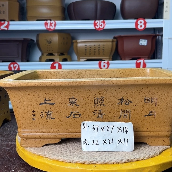 紫砂花盆蛇年大吉