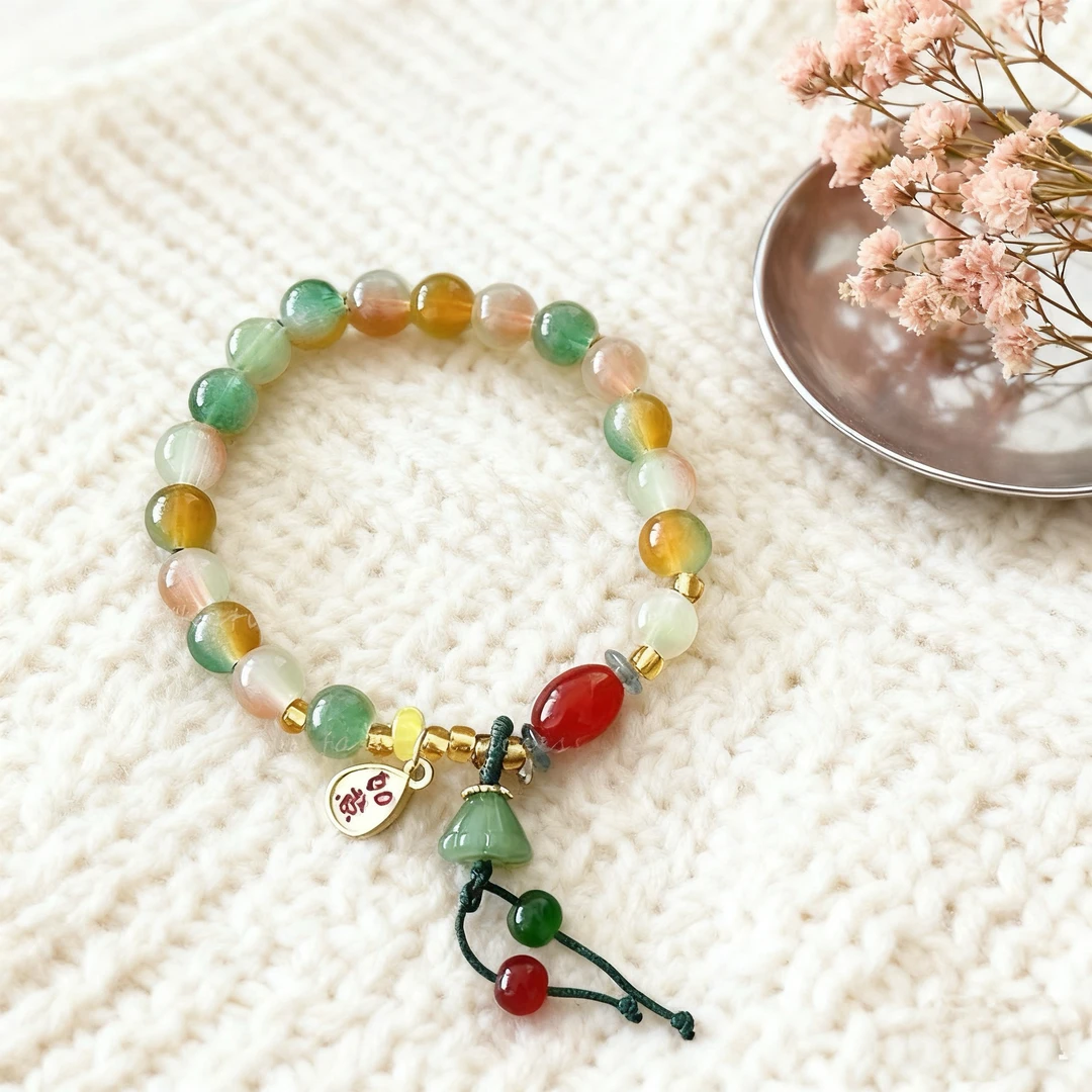 合成金属手链 国潮手饰新中式莲蓬串珠ins小众设计国风琉璃百搭