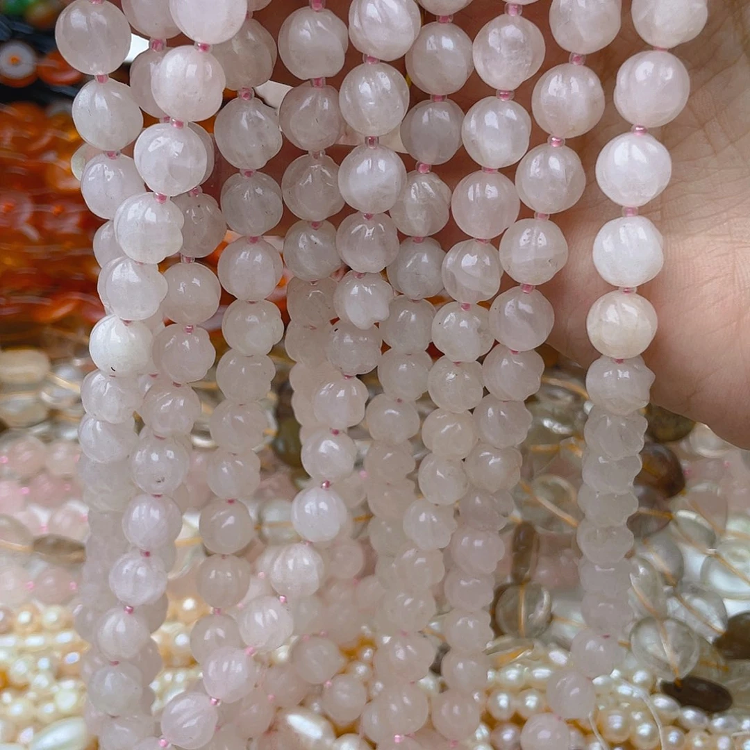 玛瑙/玉髓珠宝半成品未镶嵌粉水晶一条卡10