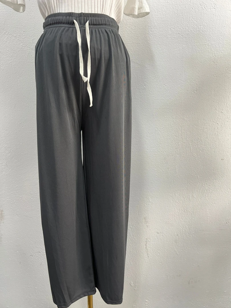 C639夏季女士薄款透气高腰阔腿裤