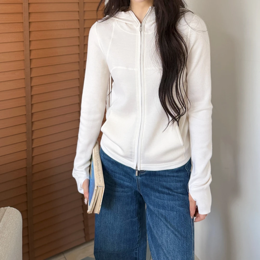 euri行云流水丨super120’s扬子精纺羊毛双头拉链针织帽衫-MY6312