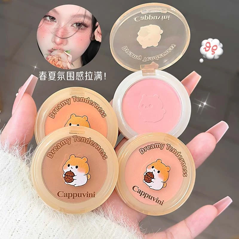 单色腮红膏脸部自然提亮低饱和芭乐色膨胀色哑光平价初学者腮红盘