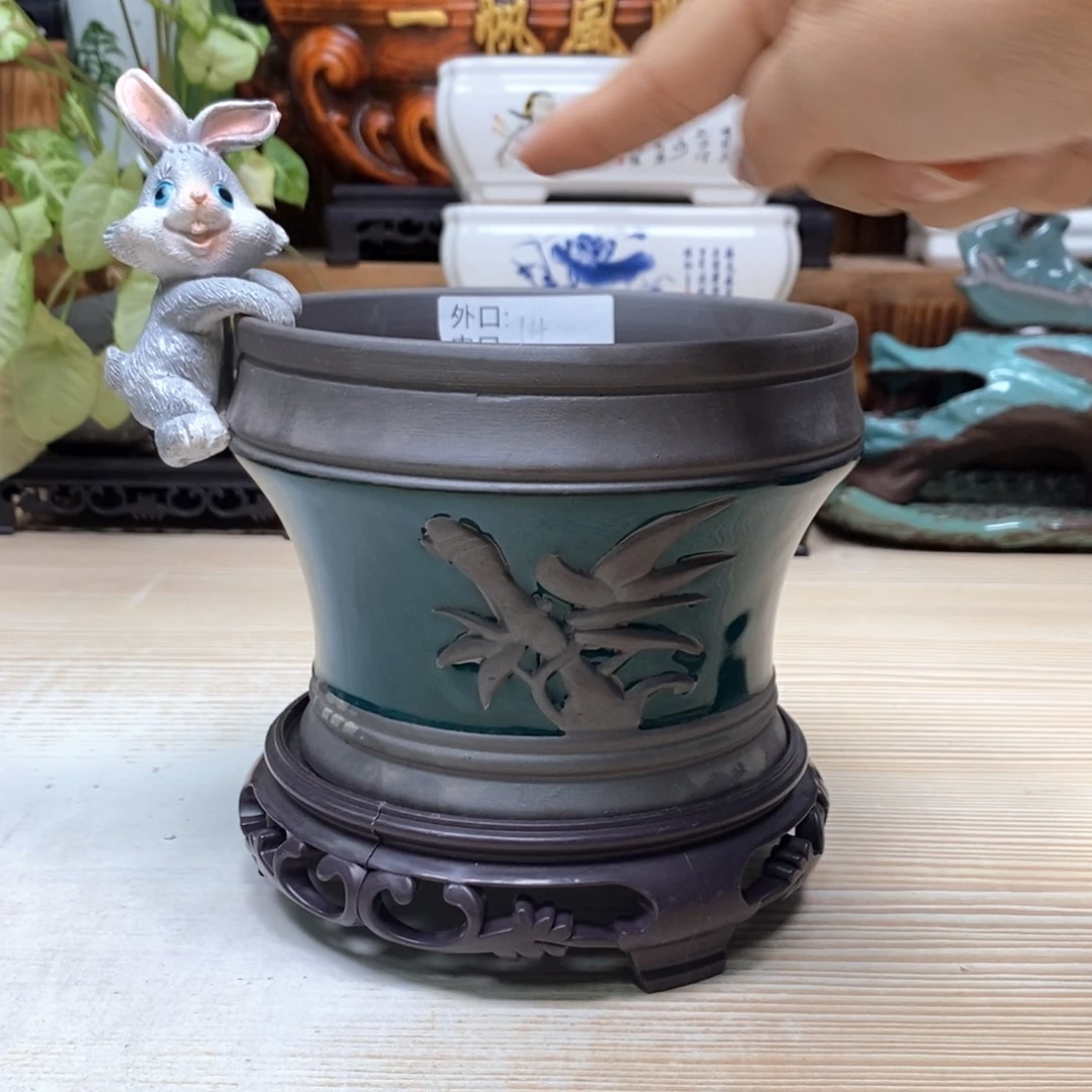 紫砂花盆陶瓷艺术花盆陶瓷，