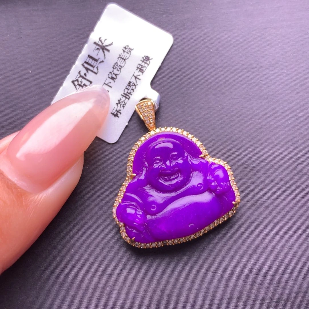 18K金镶嵌苏纪石（舒俱来）吊坠