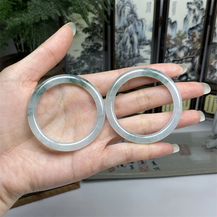 冰飘绿花环袈裟扣挂件 天然翡翠A货  玥琳琅