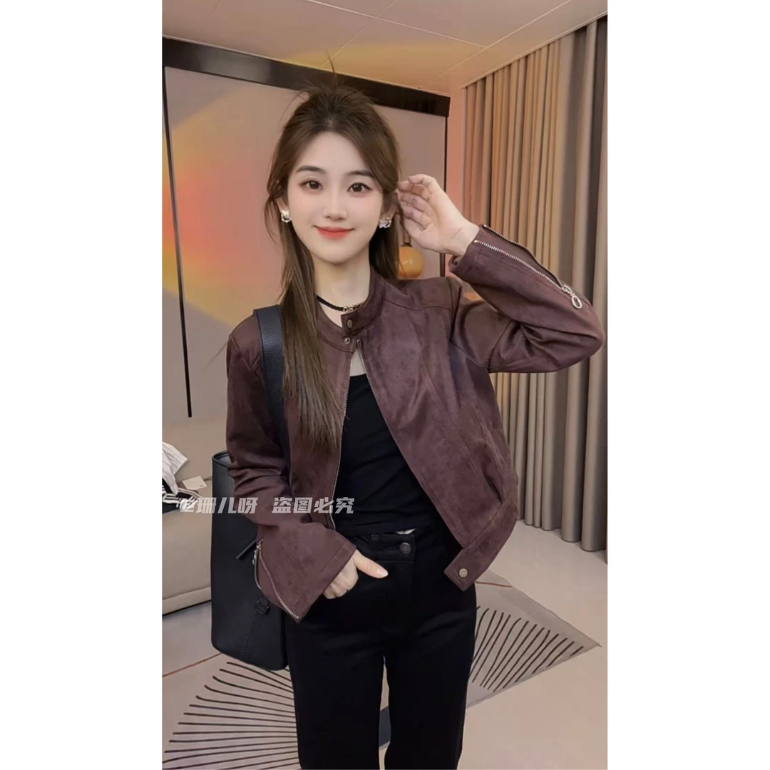 时尚立领拉链宽松百搭长袖外套女2025秋季新款韩版显瘦百搭上衣潮