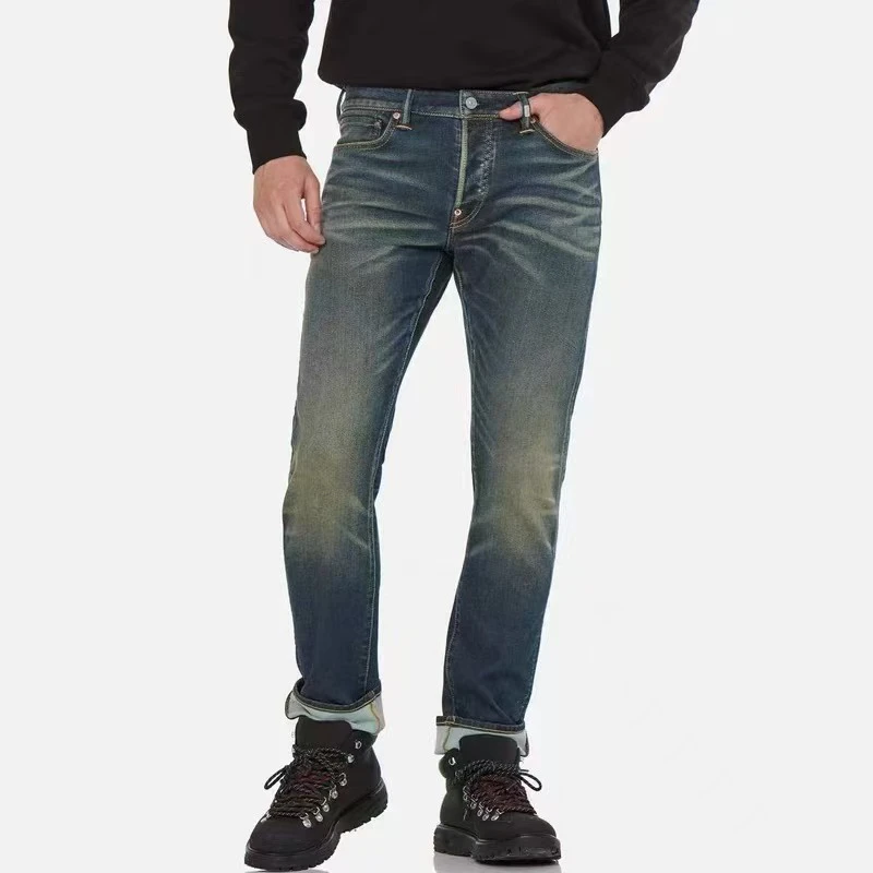 休闲百搭直筒牛仔长裤