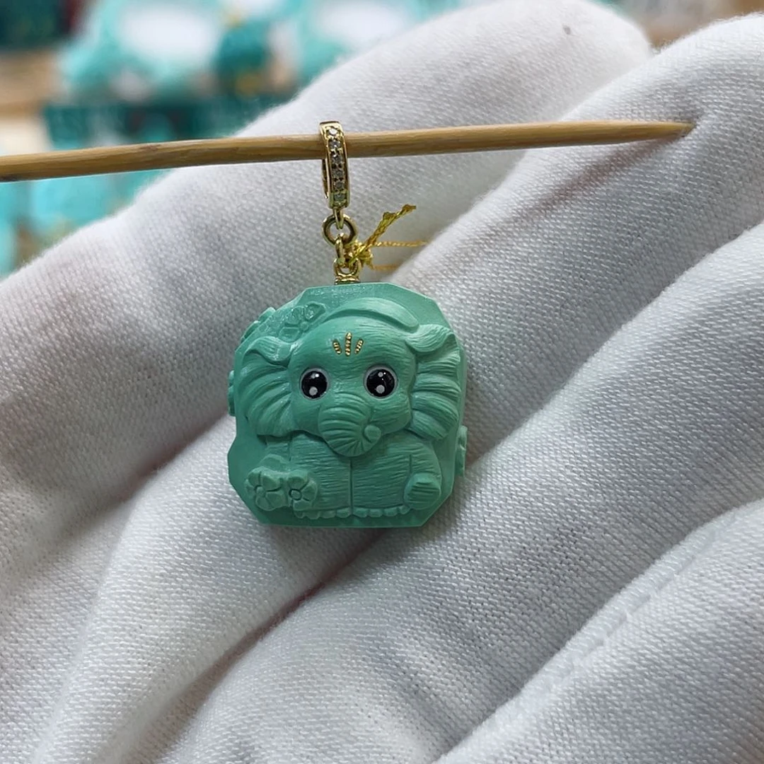 绿松石珠宝奇石18K金镶嵌