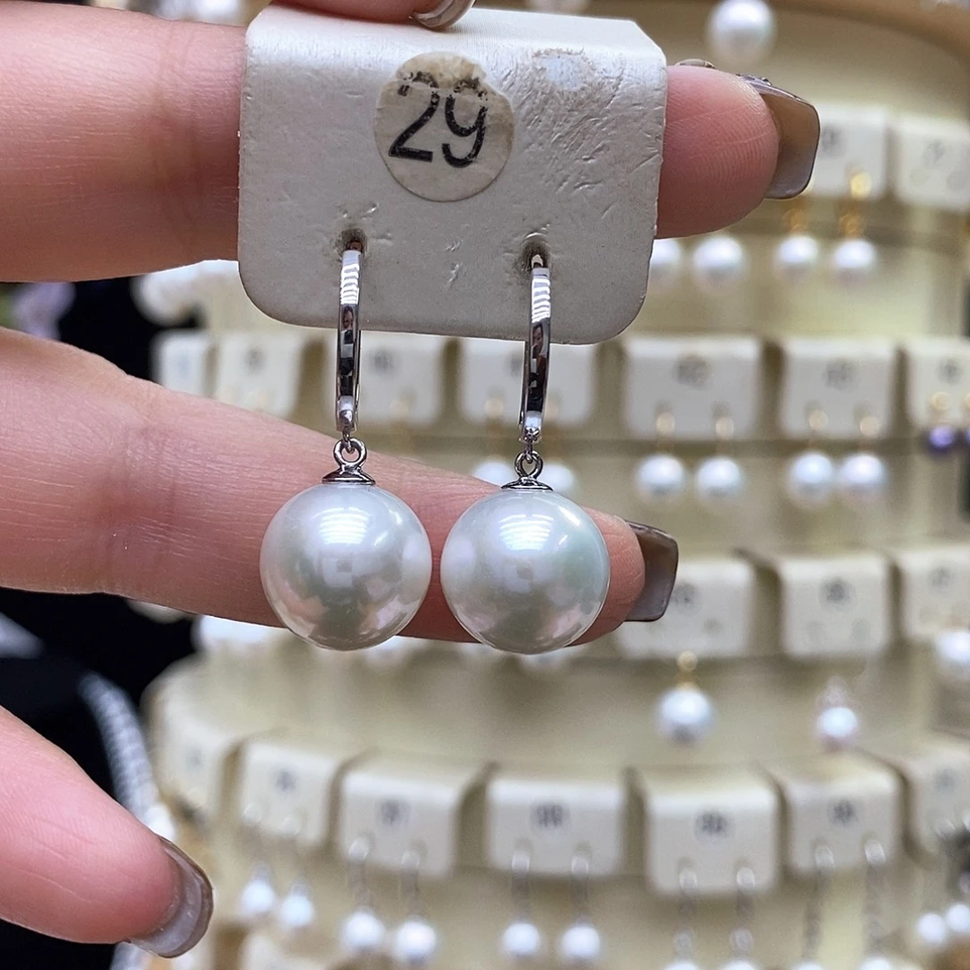 银S925镶嵌淡水珍珠耳饰