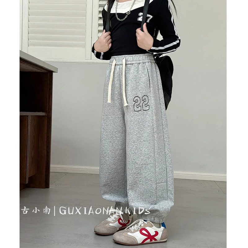 女童裤子儿童秋季直筒裤卫裤2025新款初中生运动裤休闲裤中大童