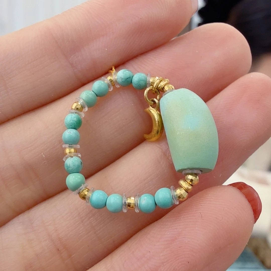 绿松石18K金镶嵌珠宝奇石