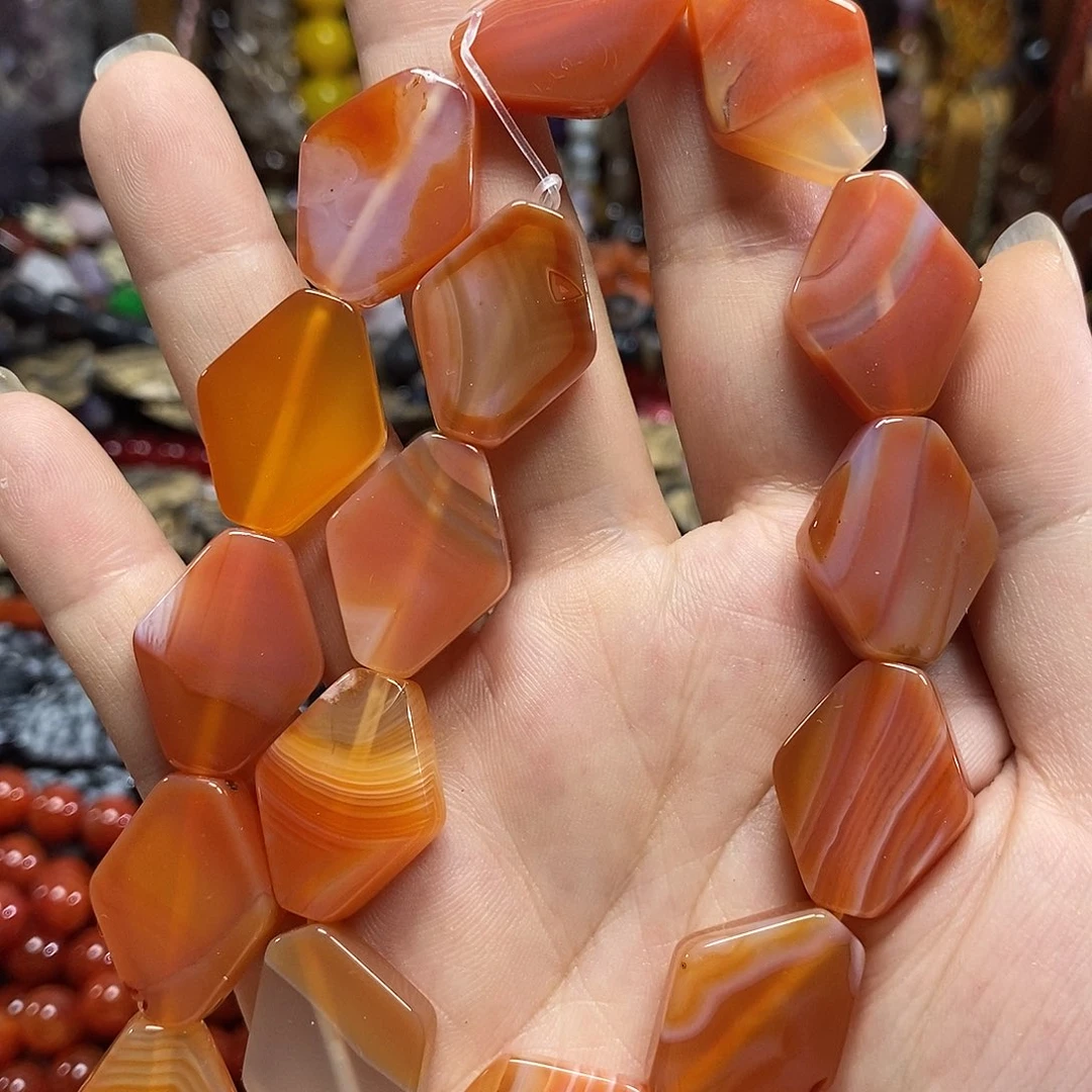 玛瑙/玉髓未镶嵌珠宝半成品玛瑙一条卡17*22mm