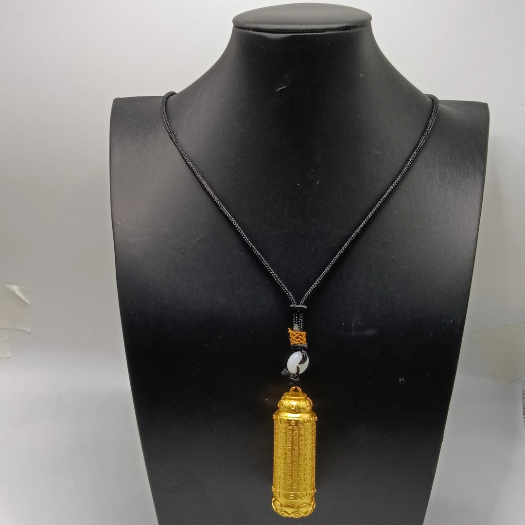 24K金色 莲花心经吊坠（送挂绳）A75