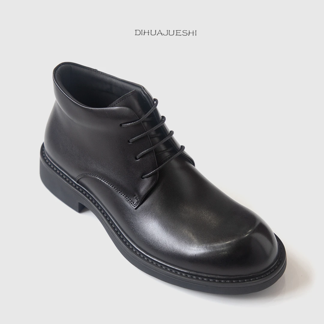 帝华爵士男士中帮商务休闲皮鞋复古牛皮真皮男鞋透气百搭高档4022