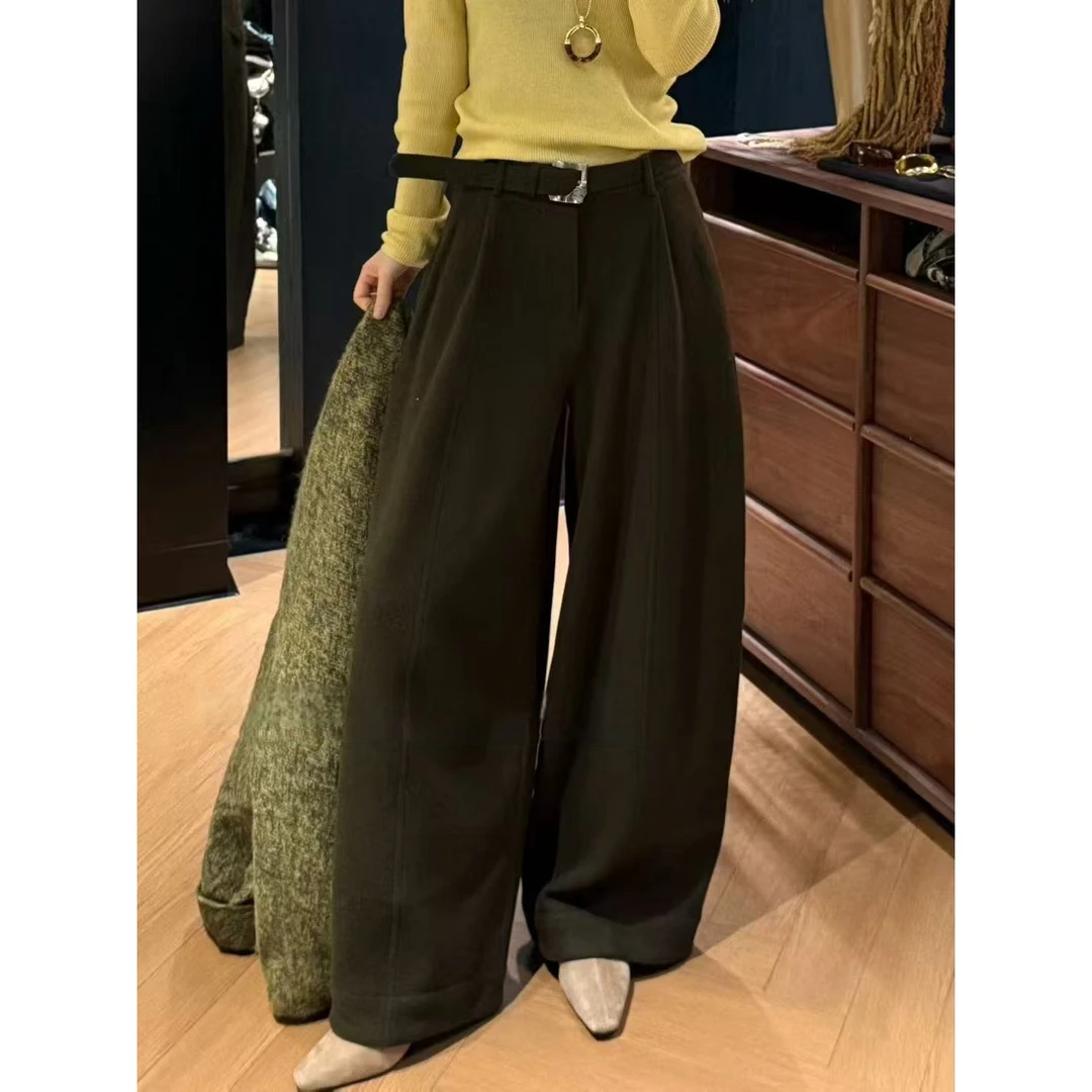秋冬厚款高腰百搭阔腿裤女裤