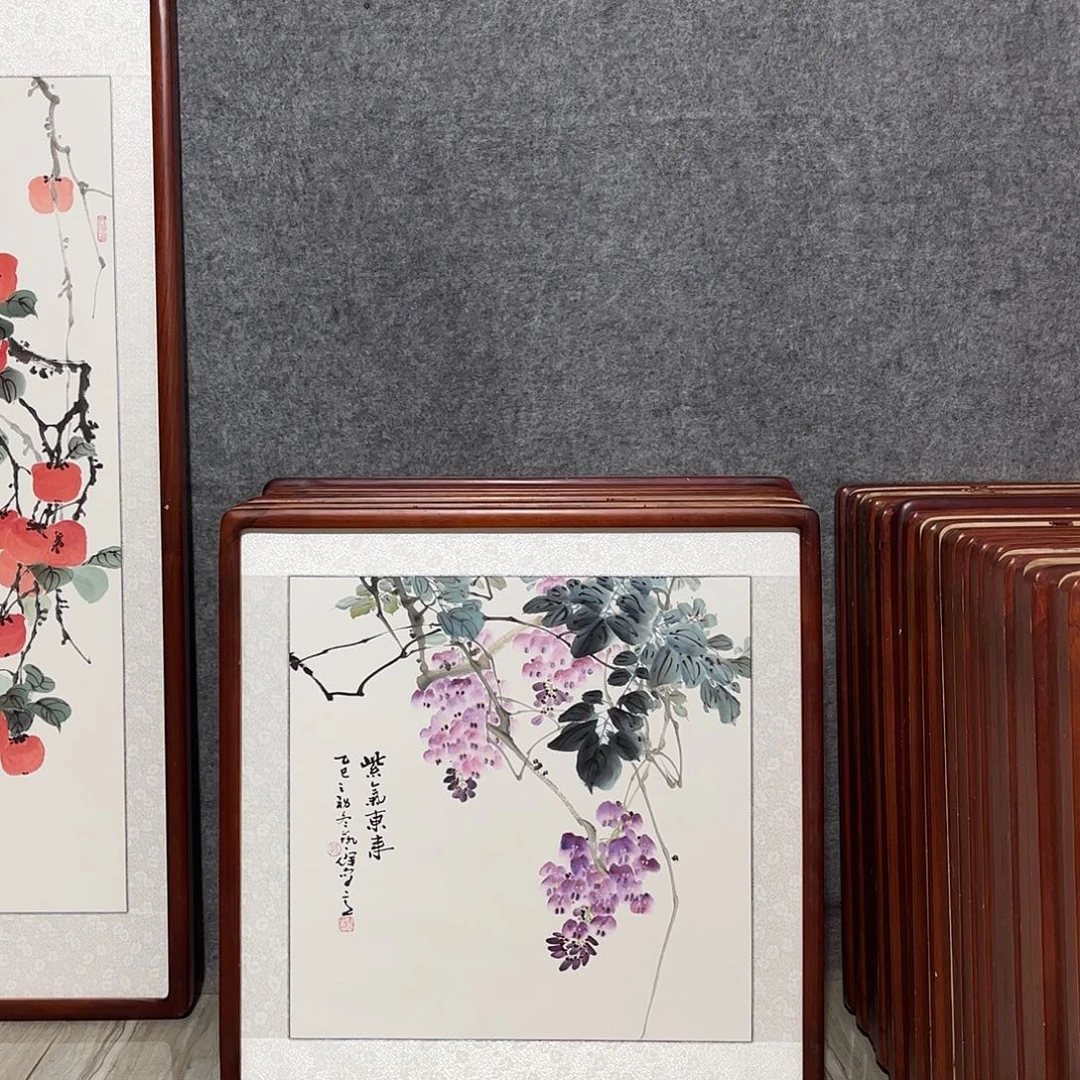 国画书画作品带框63×63