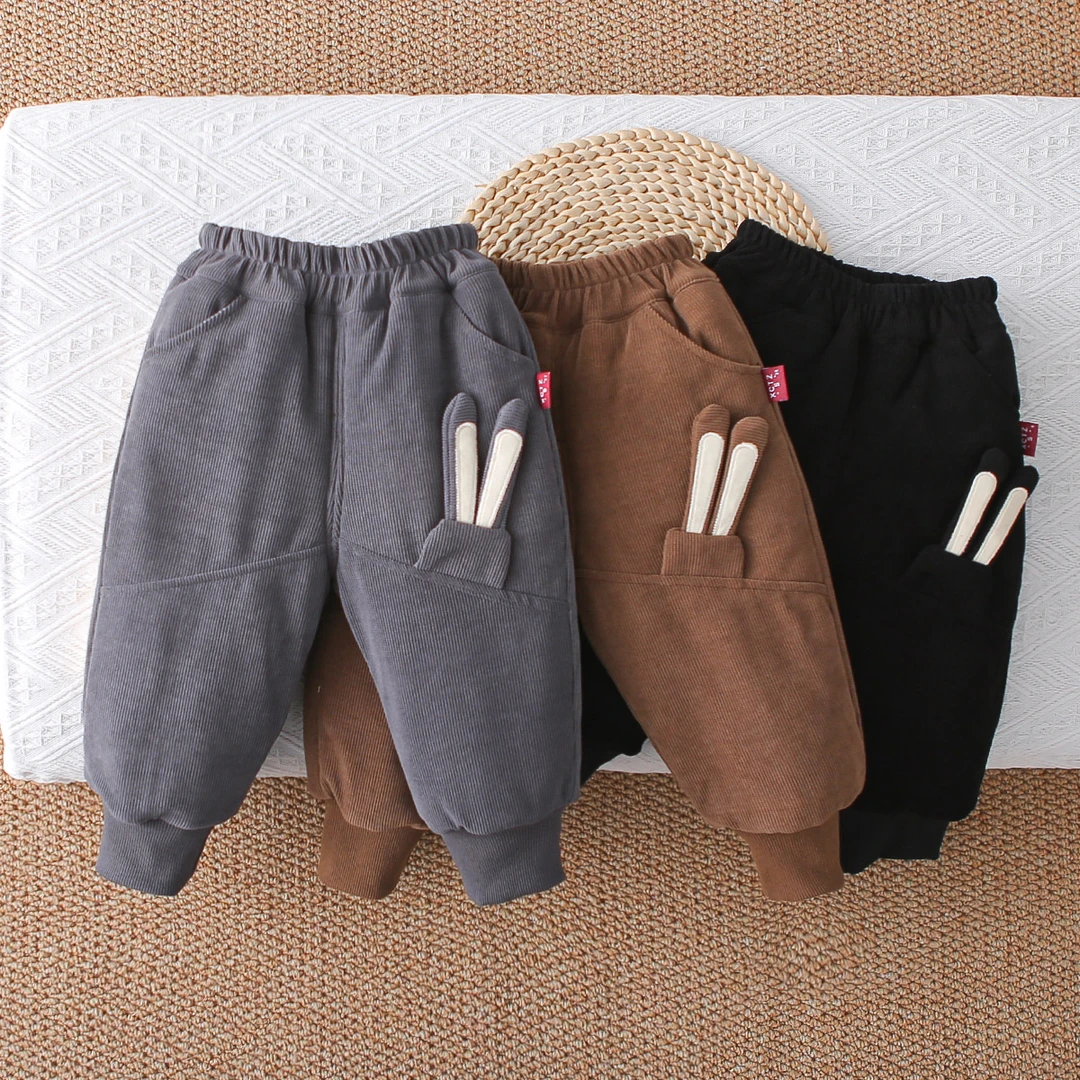 宝宝三层加厚外穿棉裤冬季男童女童一条过冬夹棉长裤冬季加厚棉裤