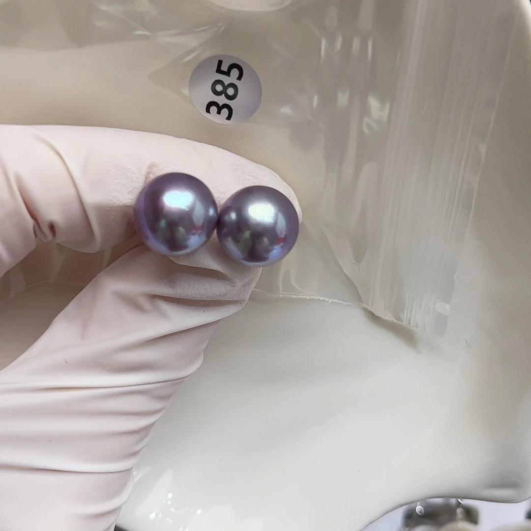 许***力淡水珍珠耳饰银S925镶嵌