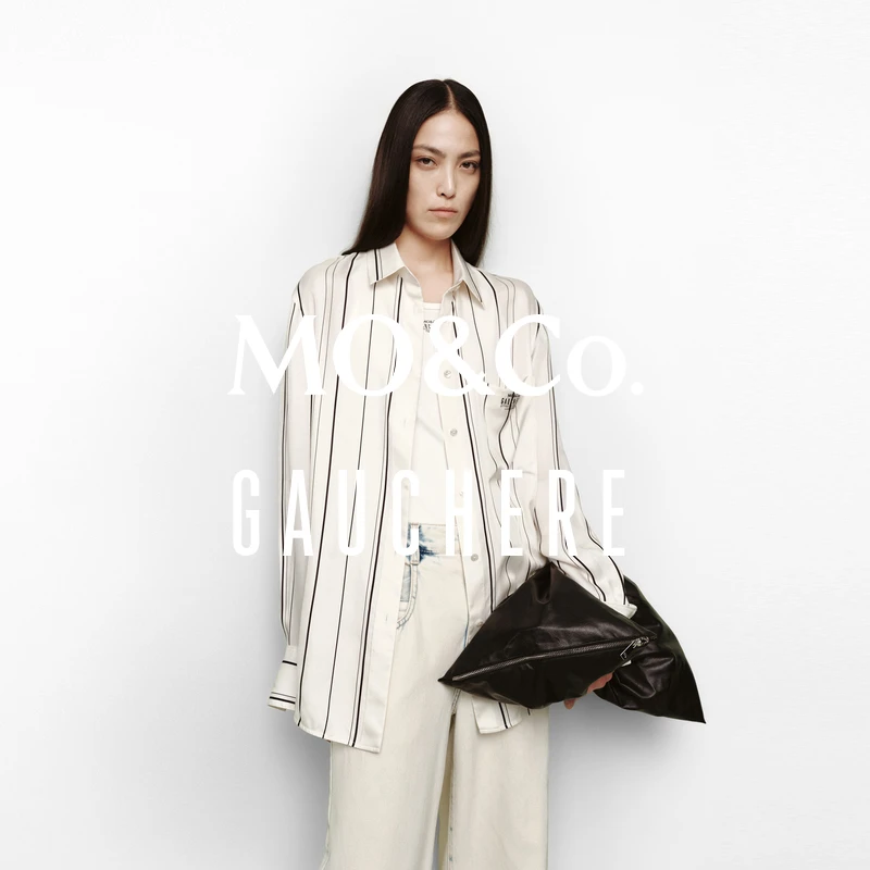 MOCO衬衫GAUCHERE设计师联名2025春新品裂口露背条纹MBE1SHT029