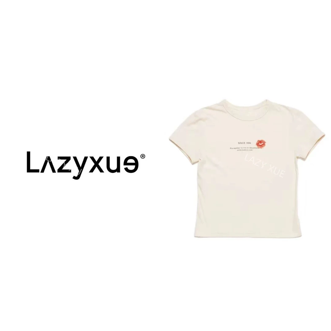 LAZYXUE薛懒懒/"红唇"夏款经典轻奢休闲百搭简约潮流T恤 4303