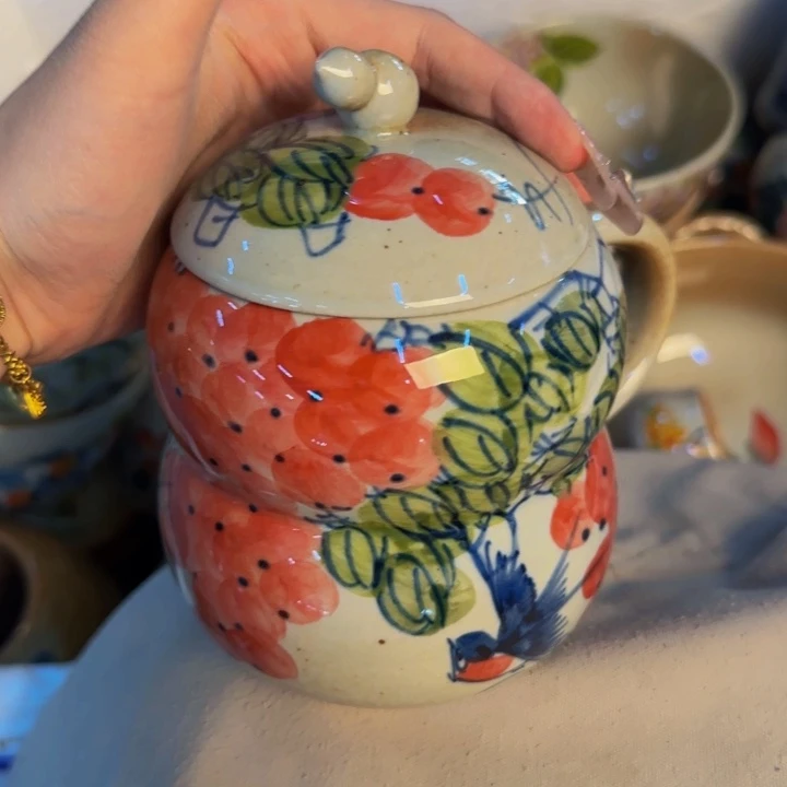 瓷片手工手绘细微不一样