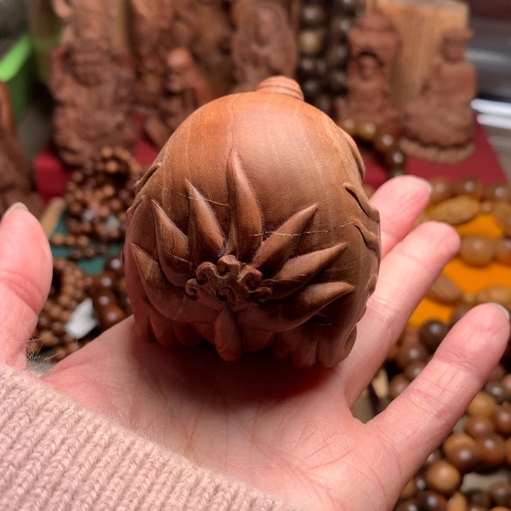 把件檀香木老山檀谛听瑕疵