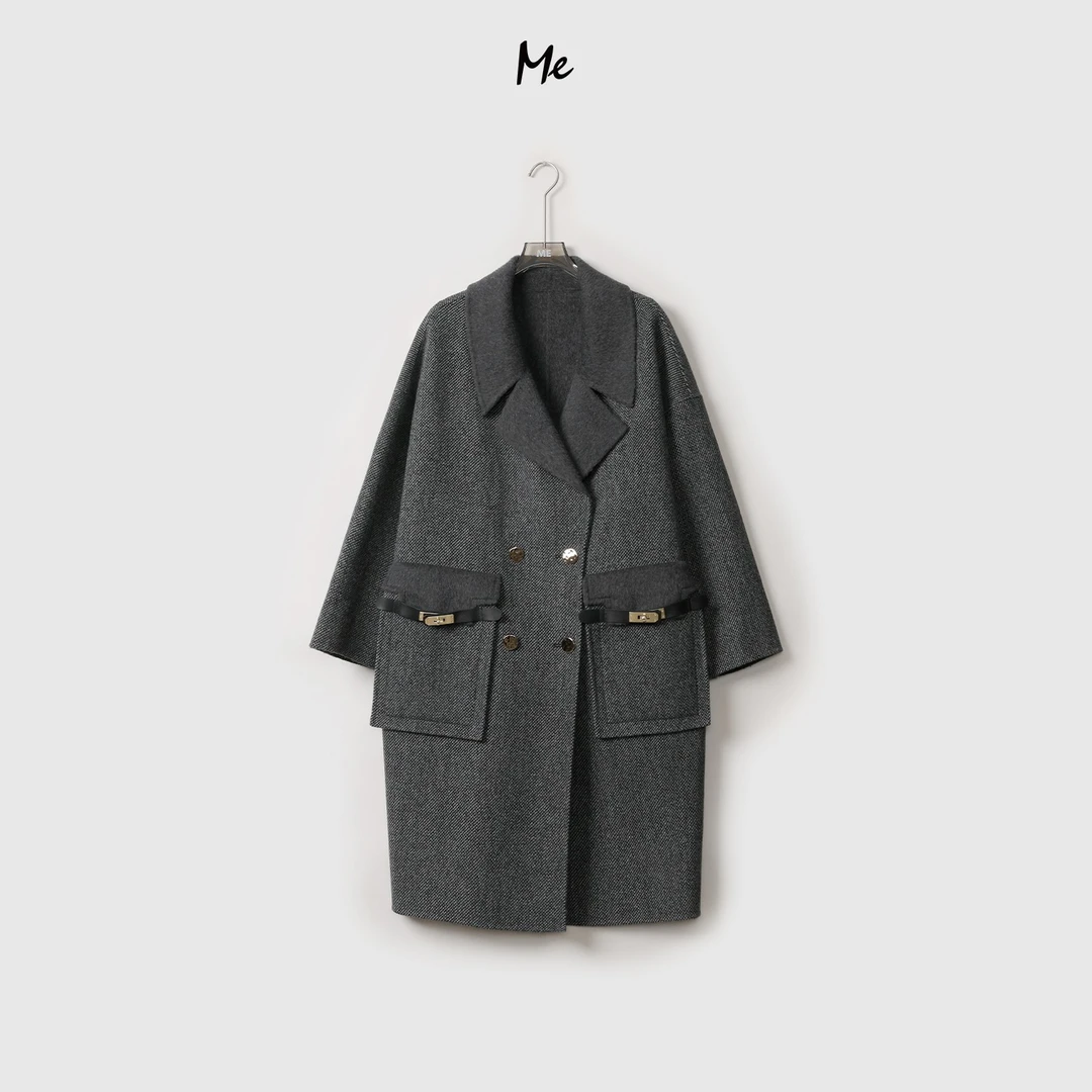 ME【金扣大衣】秋冬时尚新款轻奢女士绵羊毛大衣MEQC1974