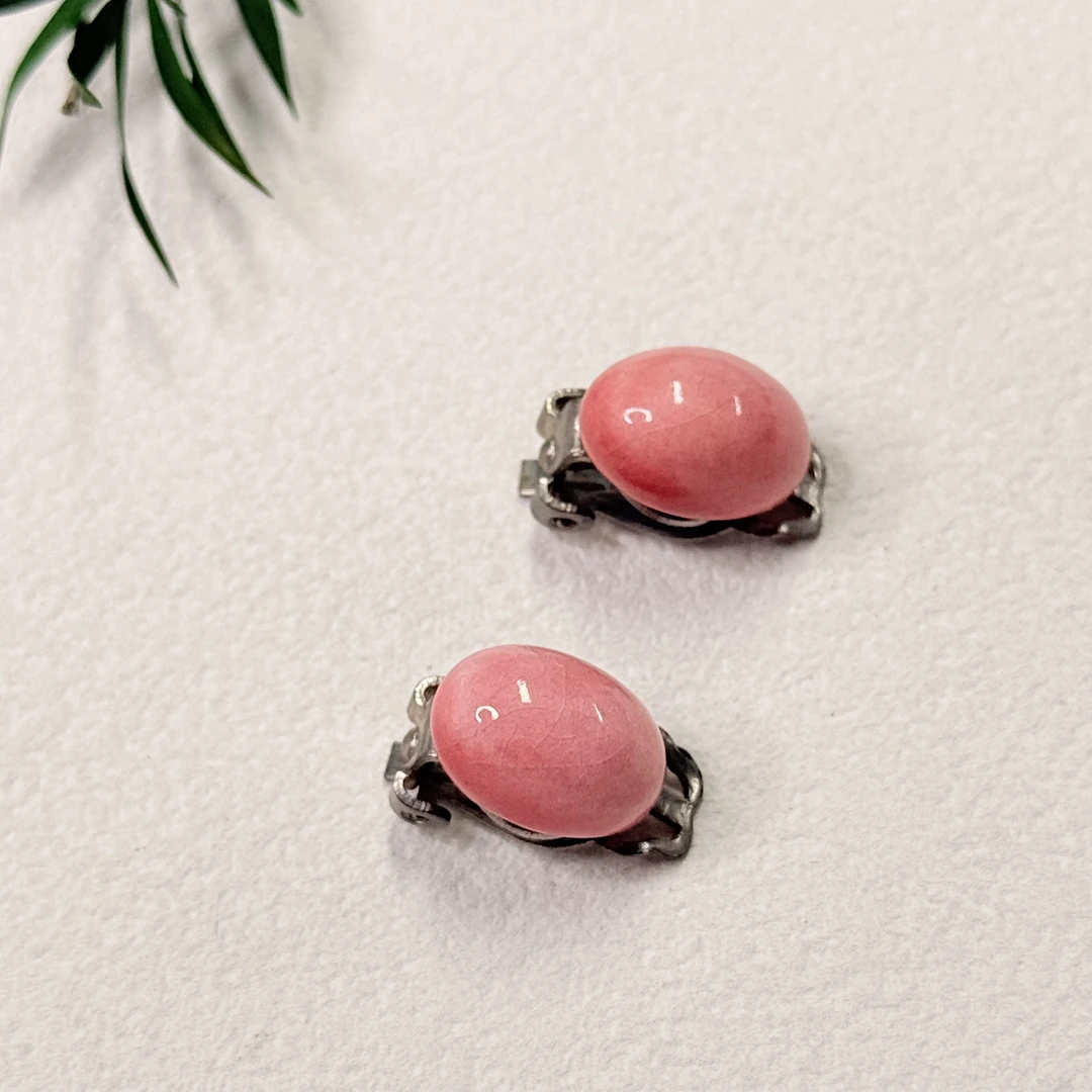 铜合金陶瓷耳饰 【六六中古】孤品复古耳夹ap8249