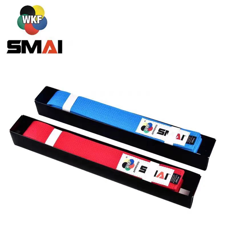 比赛使用SMAI空手道型道带WKF比赛红蓝道带中空协指定品牌