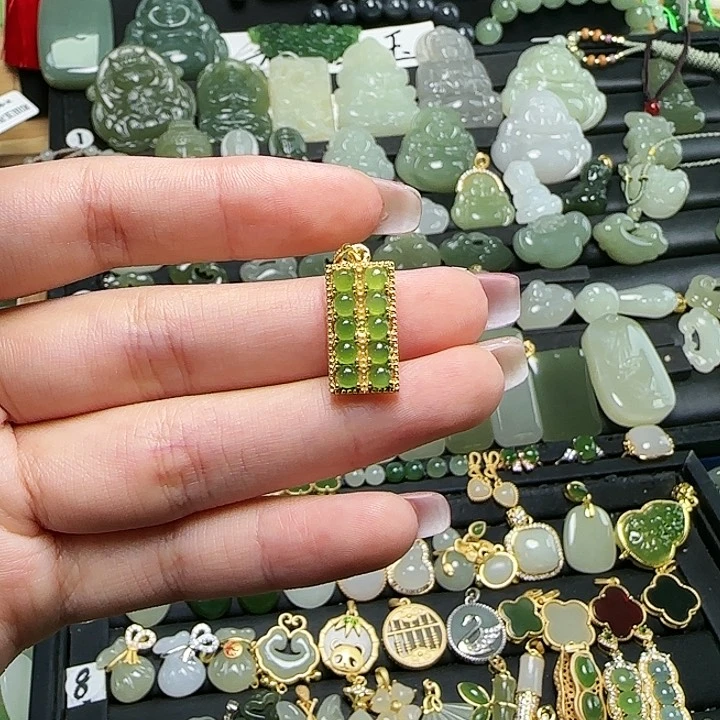 颈饰银S925镶嵌和田玉