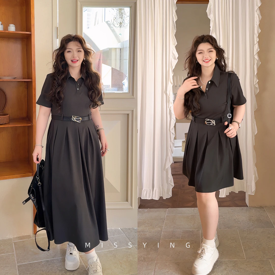 应小姐【月光标本】微胖大码夏季显瘦洋气时尚气质宽松中长款连衣裙