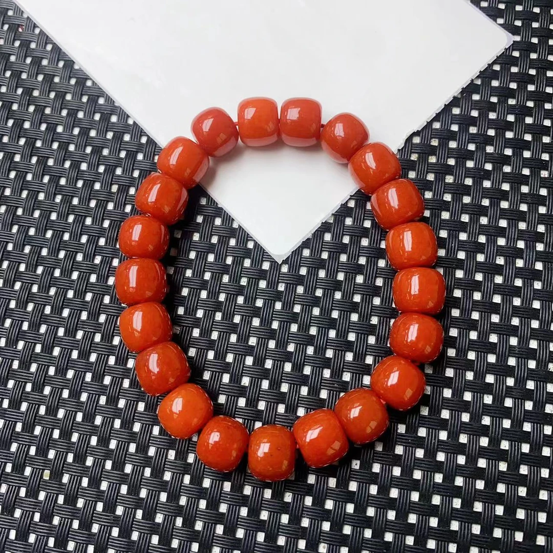 [石矿]A1245红色系桶珠手链10M