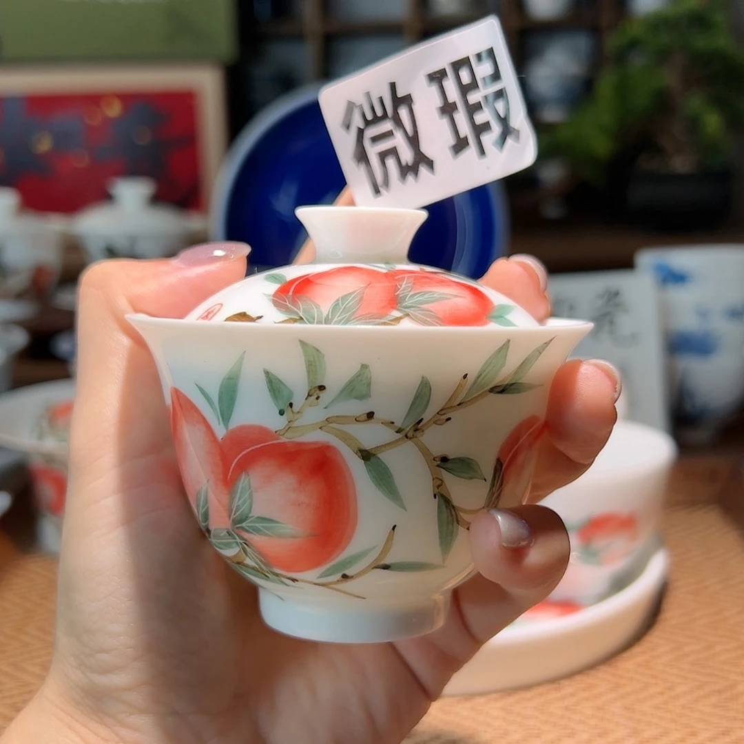 【闪购商品】微瑕 手绘 盖碗