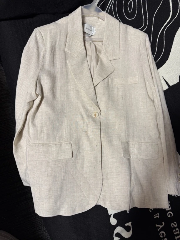 春夏全亚麻宽松慵懒风薄款气质百搭西装外套