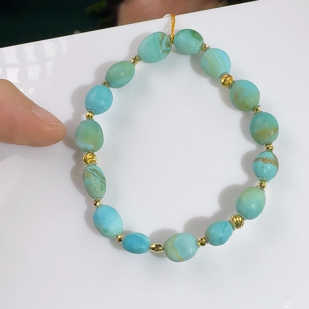 绿松石18K金镶嵌珠宝奇石