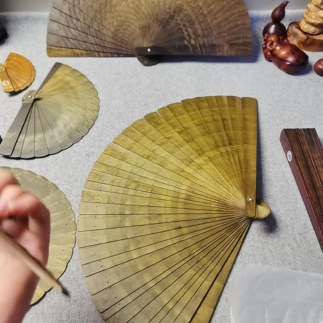 金丝楠七***分金丝楠木小叶桢楠21.5CM折扇