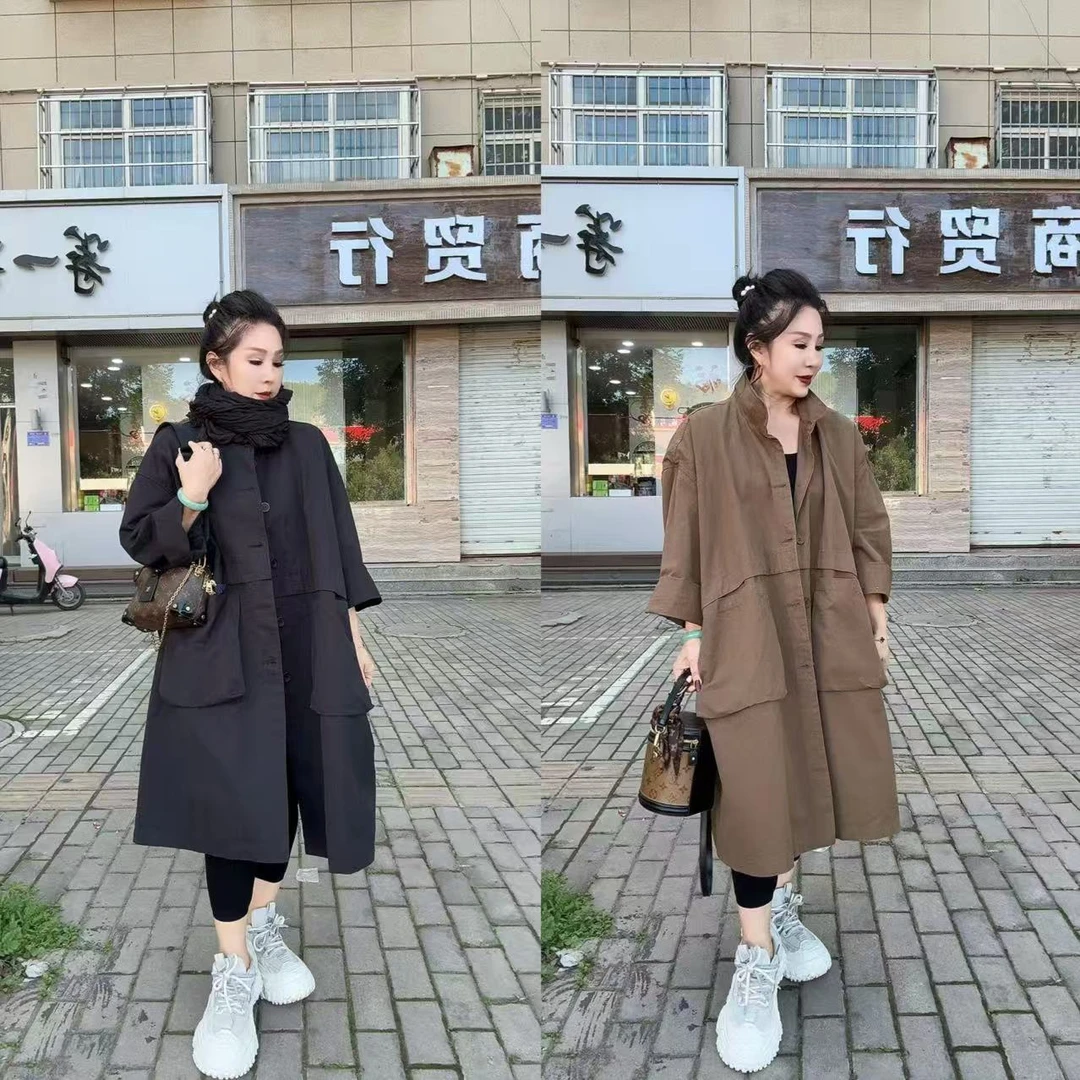 中长款宽松休闲风衣（100-200斤）