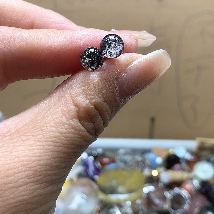 水晶水晶耳钉银S925镶嵌